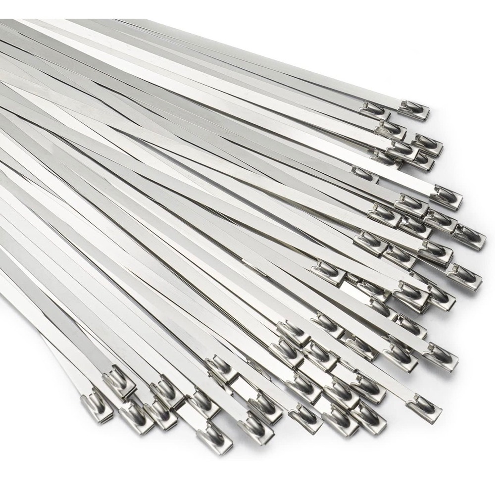 12 Inch Stainless Steel Cable Ties Heavy Duty Self Locking Metal Zip Ties 100Pcs